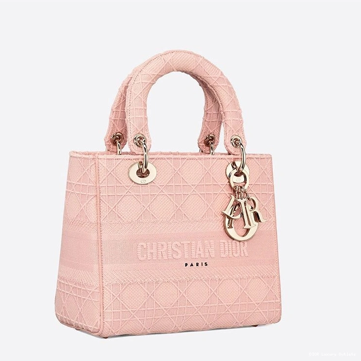 Cheap Bag Canvas Pink Motif D-lite Lady Medium Cannage 0814 Luxury